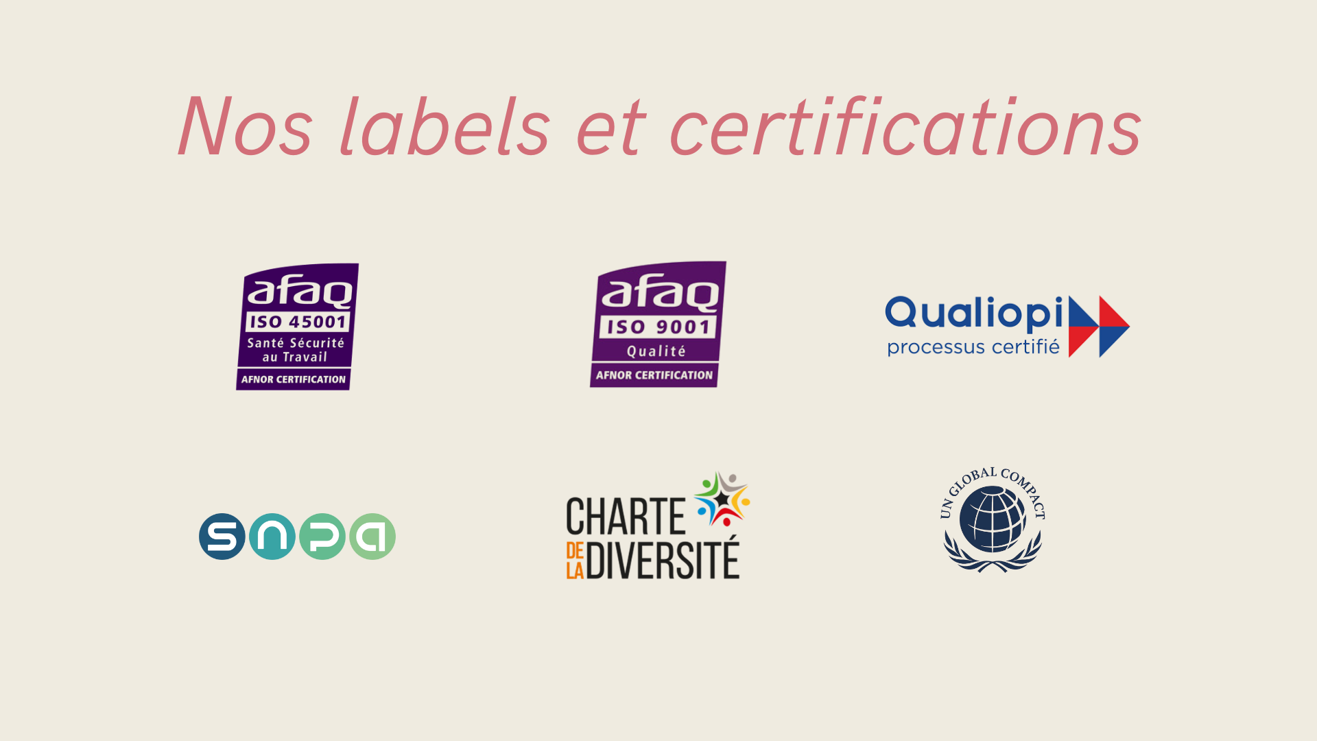 Nos labels et certifications (1)